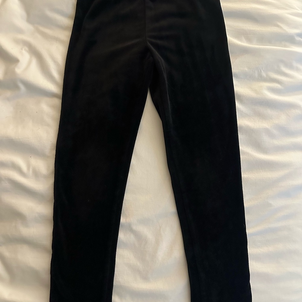 Juicy Couture Girls Black Velour Leggings (Size 7/8)